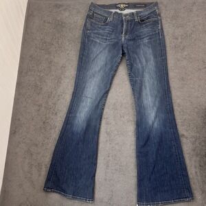 Lucky Brand Sweet N Flare Jeans Women's 2 / 26 Blue Denim Dark Wash boot cut y2k